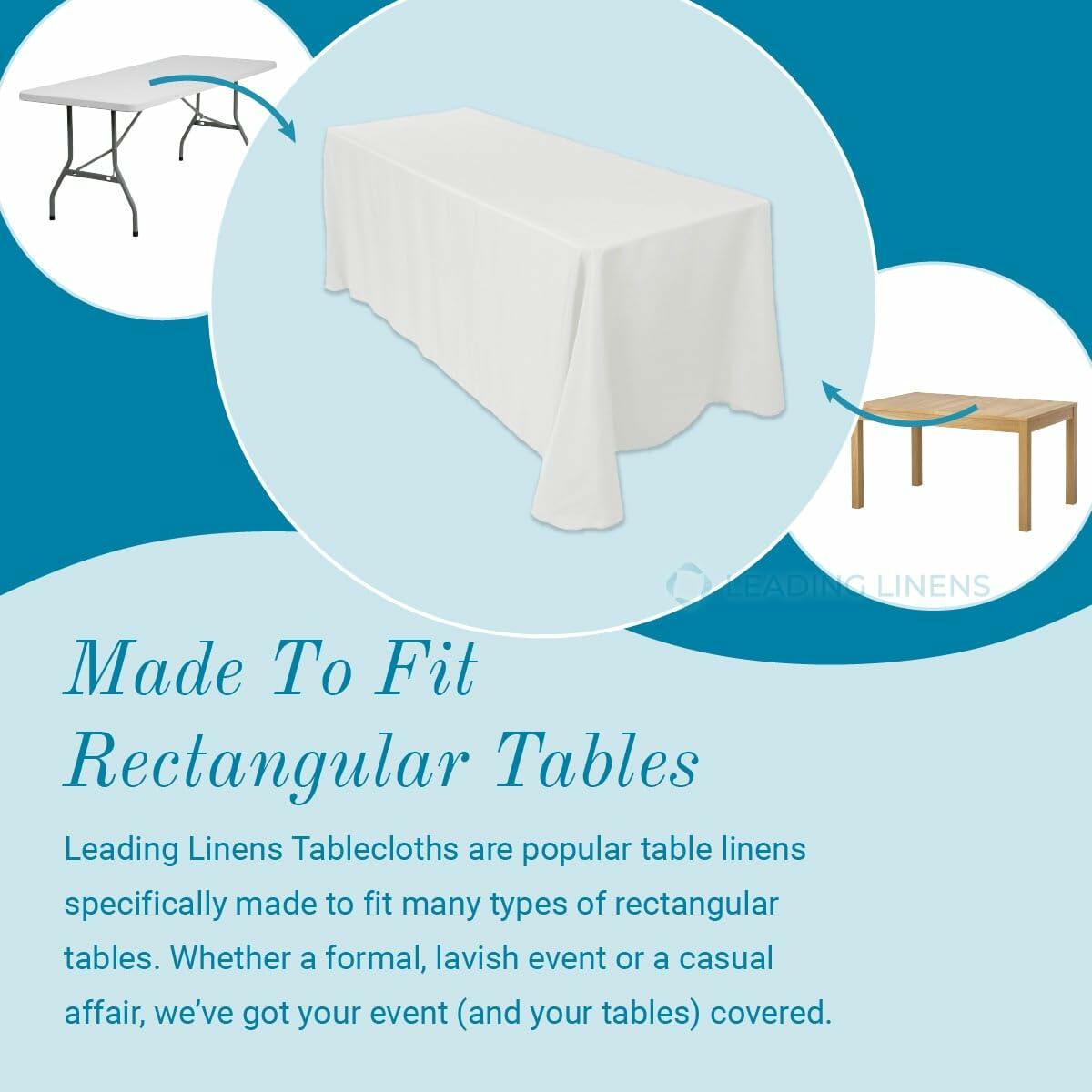 Leading Linens 2-Pack Black 60x126" Polyester Tablecloth – Washable & Durable