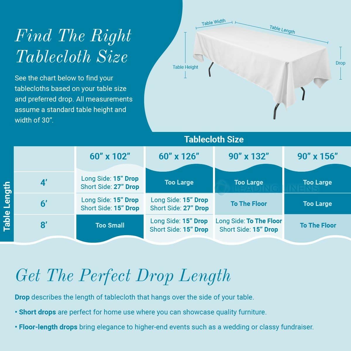 Leading Linens 2-Pack Black 60x126" Polyester Tablecloth – Washable & Durable