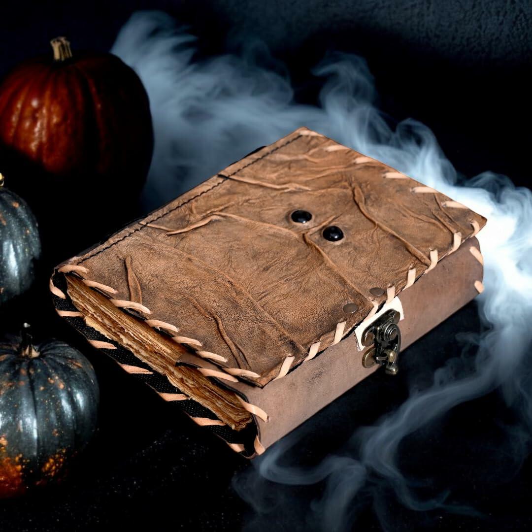 Hocus Pocus Spellbook Leather Journal Gothic Grimoire Book of Spells 7x5