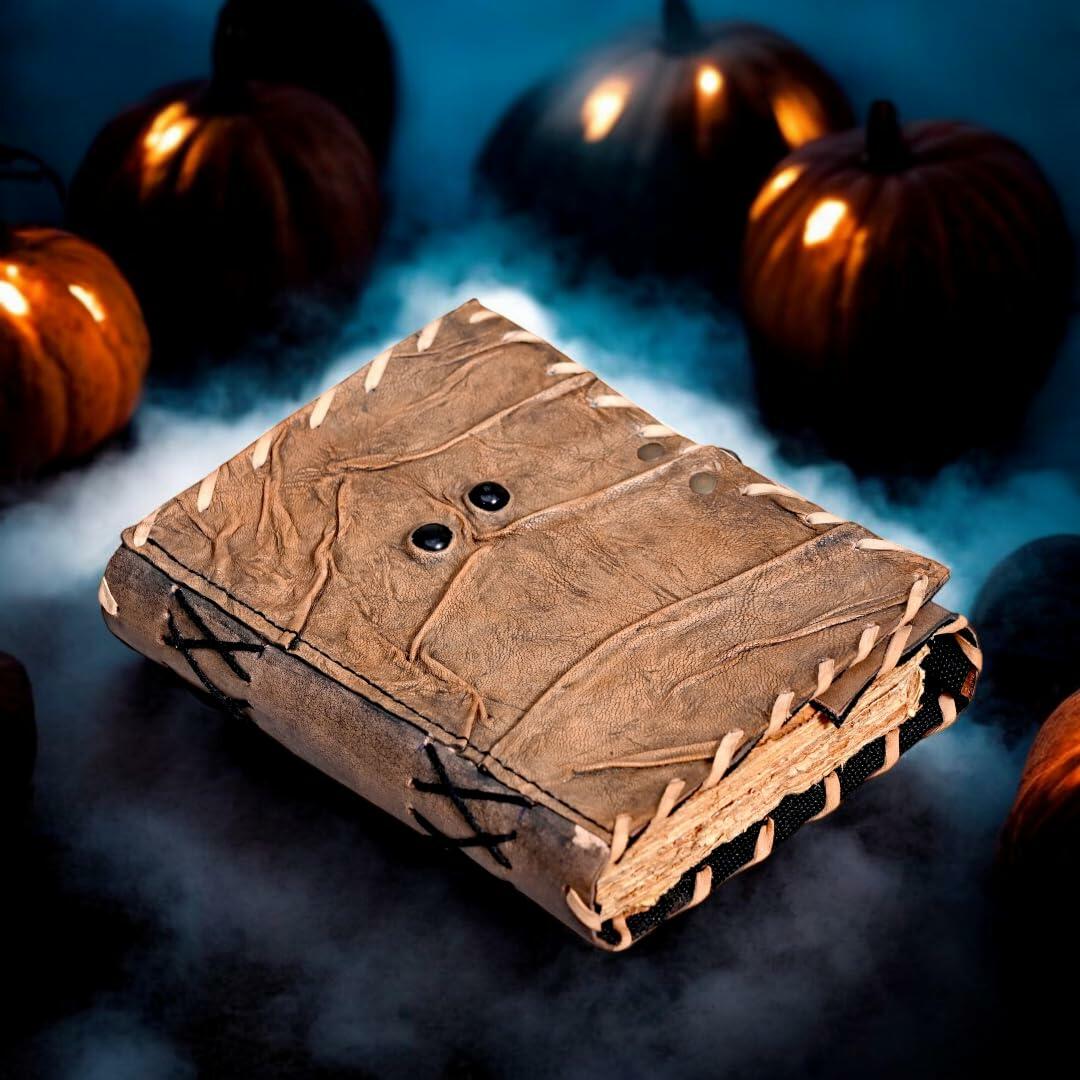 Hocus Pocus Spellbook Leather Journal Gothic Grimoire Book of Spells 7x5