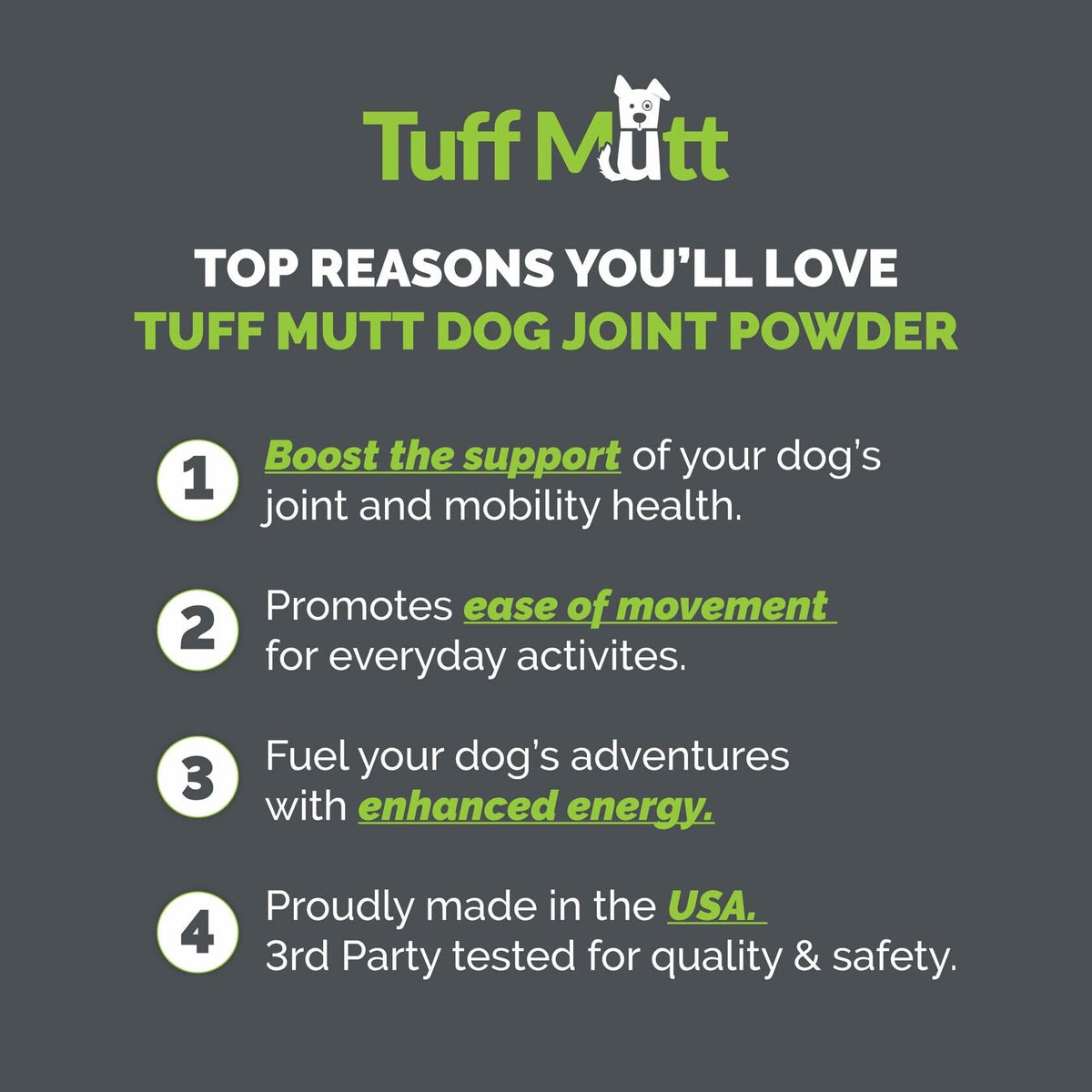 Dog Joint Support Powder – Beef Flavor Glucosamine Supplement for Mobility