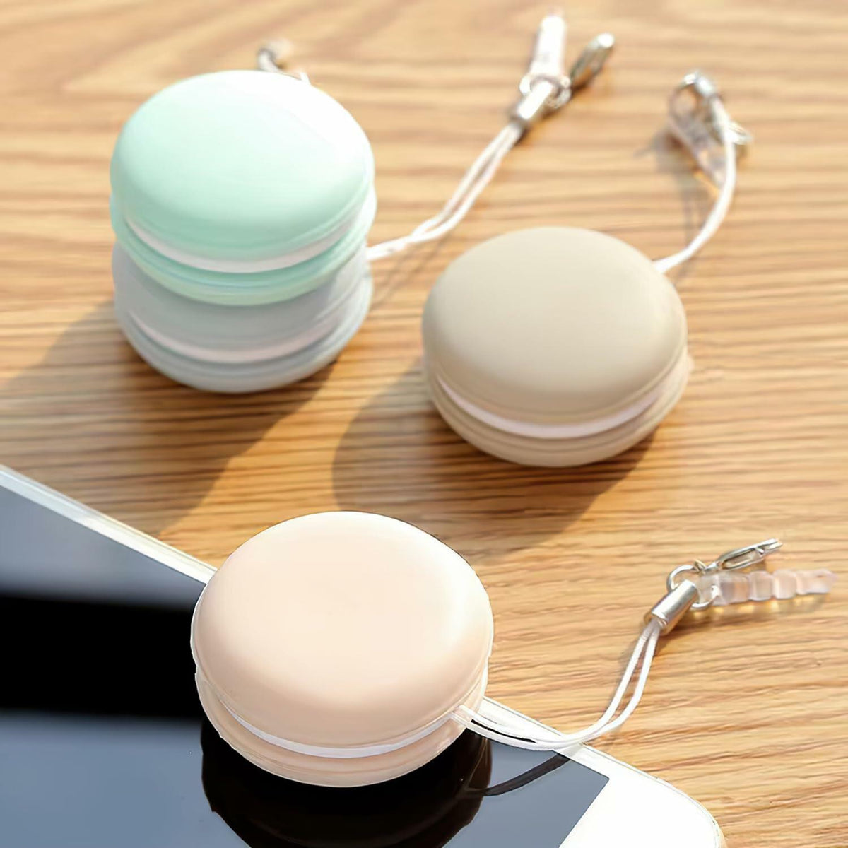 Macaron Phone Screen Cleaner 4PCS Mobile Screen Cleaning Ball Wipe Pendant