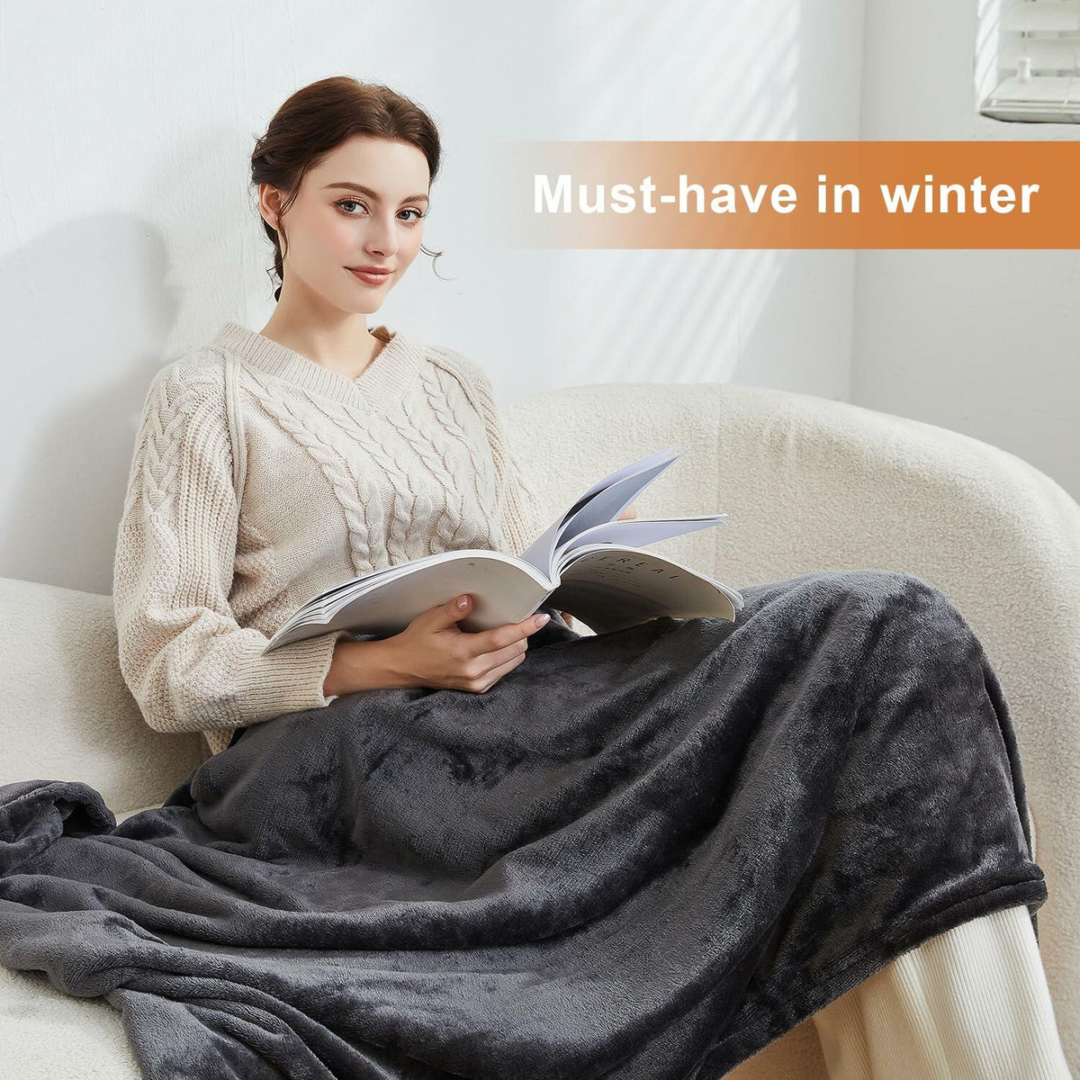 Lailisapex USB Heated Wearable Blanket Shawl Hooded, Portable, 3 Gears