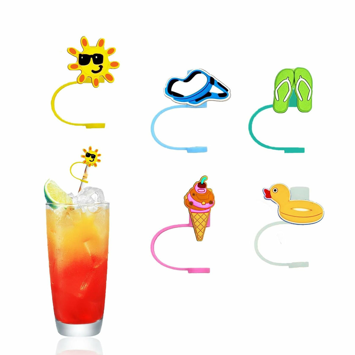 5Pcs Silicone Straw Cap Covers for Stanley Cup 30oz 40oz Reusable Tips