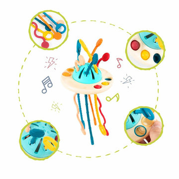 Kirro Montessori Pull String Baby Toy – Silicone, 18+ Months