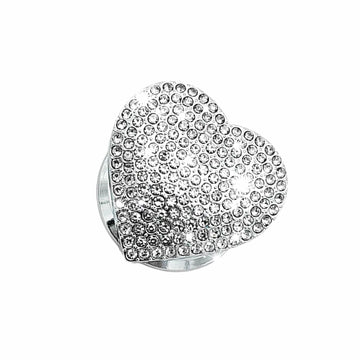 Heart-Shaped Car Engine Start Button Cover Bling Interior Decor White