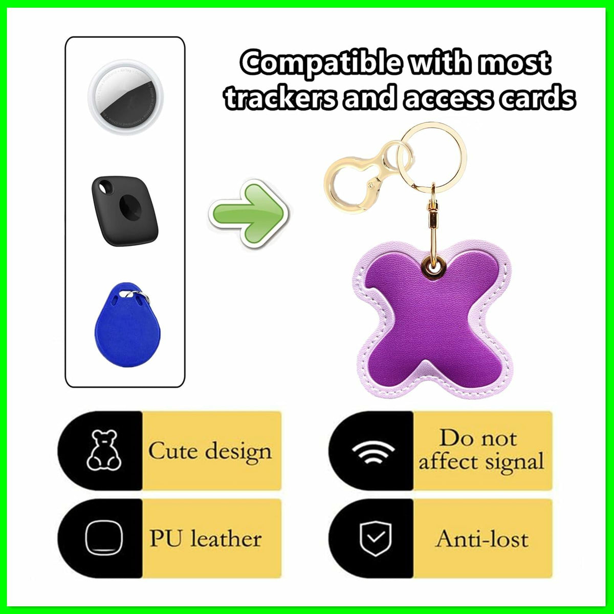 AirTag Leather Keychain Holder Case – Protective Apple Tracker Keyring