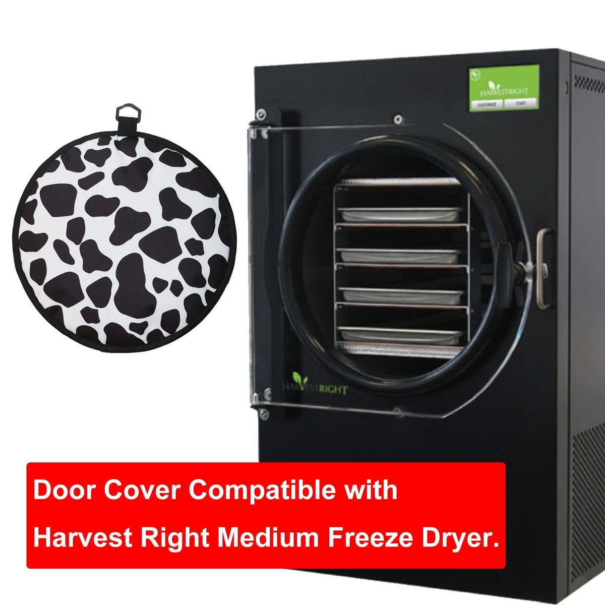 PIAOLGYI Cow Print Door Pad Insulator for Harvest Right Medium Freeze Dryer