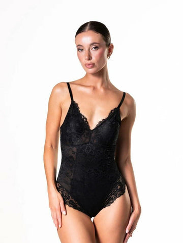 HeyShape Shapewear Laced Bodysuit - Black XL