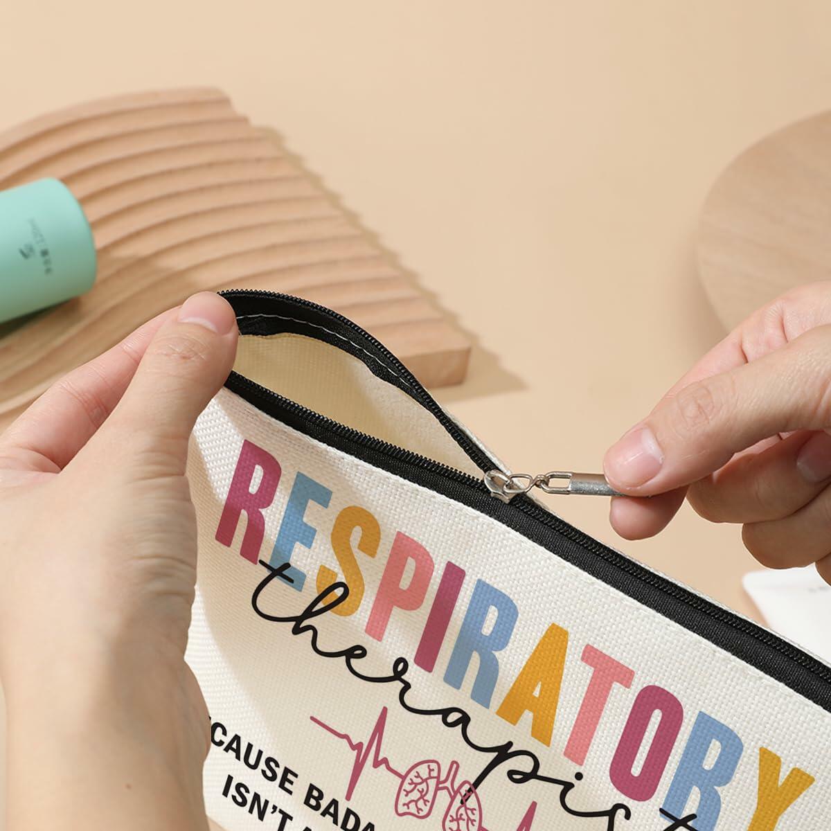 Funny Respiratory Therapist Makeup Bag Cosmetic Bag RT Gifts for Women