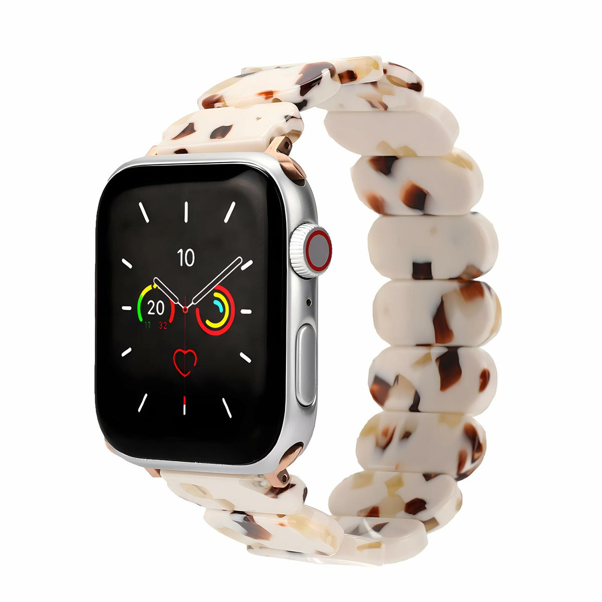 MAIRUI Resin Stretchy Watch Band for Apple Watch 41/40/38mm Slim Elastic Strap