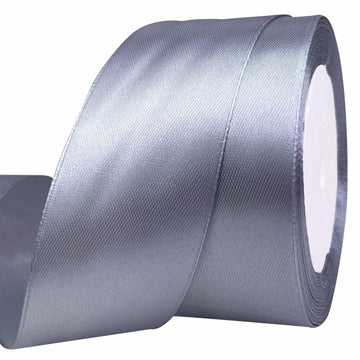 MEYIART 25 Yards 1.5" Silver Gray Satin Ribbon Wedding Gift Wrap Bows