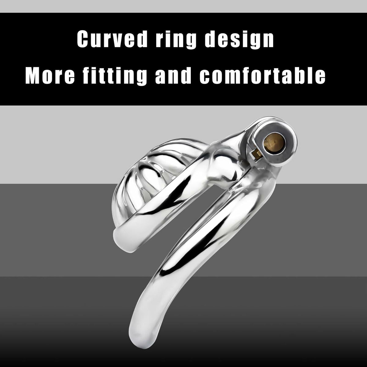 Lelisex Stainless Steel Male Chastity Cage Dark Lock 50mm Ring Adult Toy