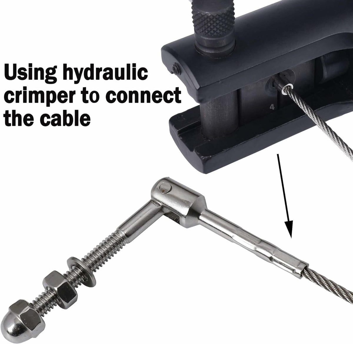 1/8" T316 Stainless Steel Adjustable Cable Railing Kit for 1.5" Metal Post