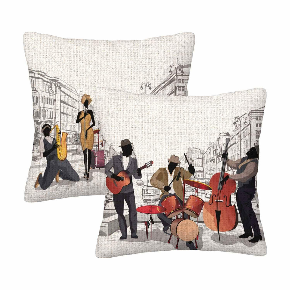Boqpolu Movie Music Theme Pillow Covers Set of 2 18x18 Inch Multi-0006