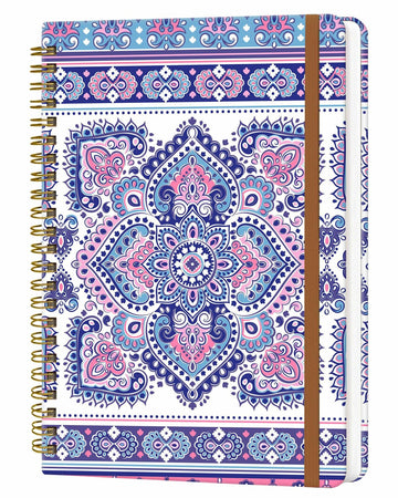 WLPFSAHF A5 Hardcover Spiral Journal Notebook Lined 120 Pages Bohemian