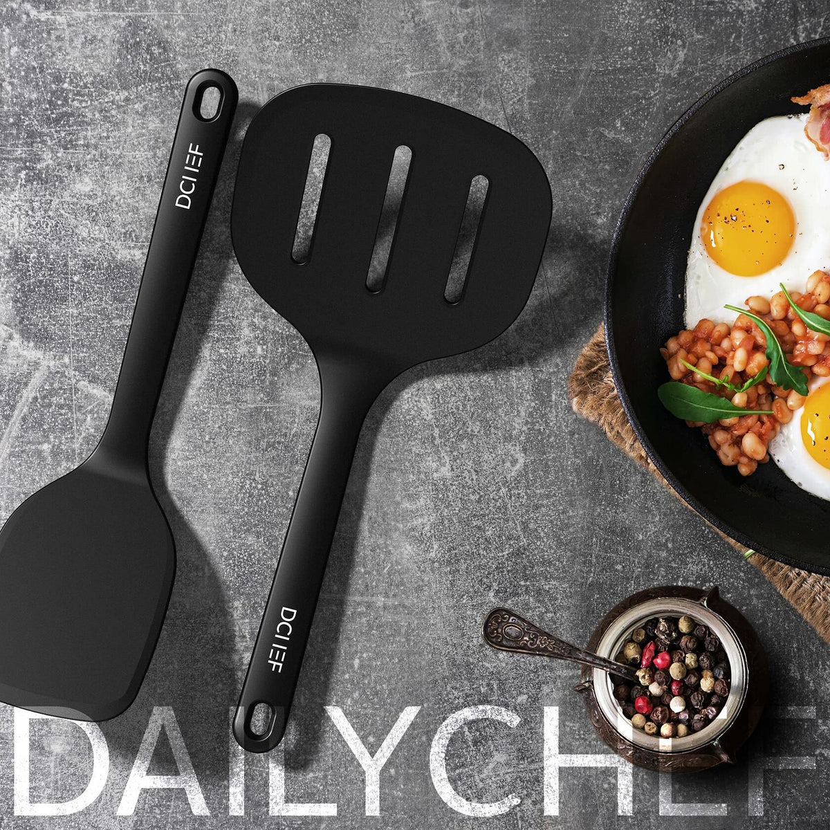 Dailychef Large Silicone Turner Spatula 600°F Heat Resistant Nonstick