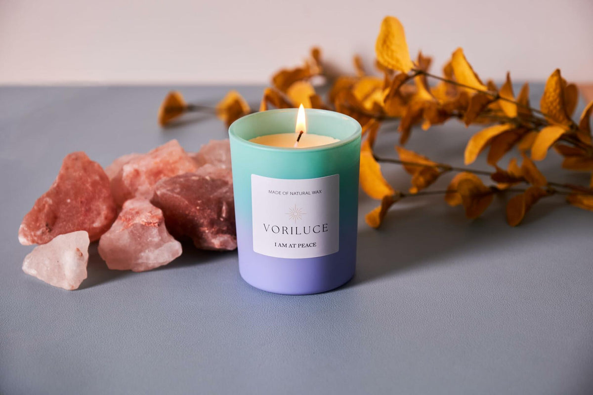 Voriluce Intention Scented Candle I AM at Peace Blue Lily 5.3oz Soy Wax