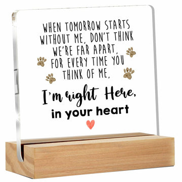 GTGIC Dog Memorial Gifts Clear Acrylic Desk Sign 4x4 Inches Polychrome