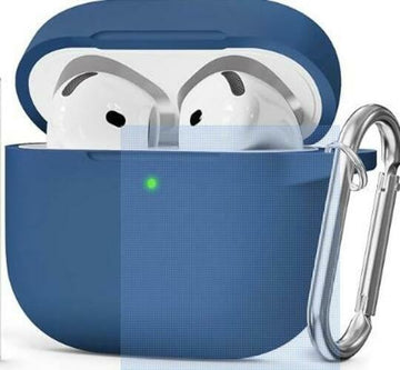 Seltureone AirPods 4 Case Soft Silicone Shockproof Keychain Midnight Blue