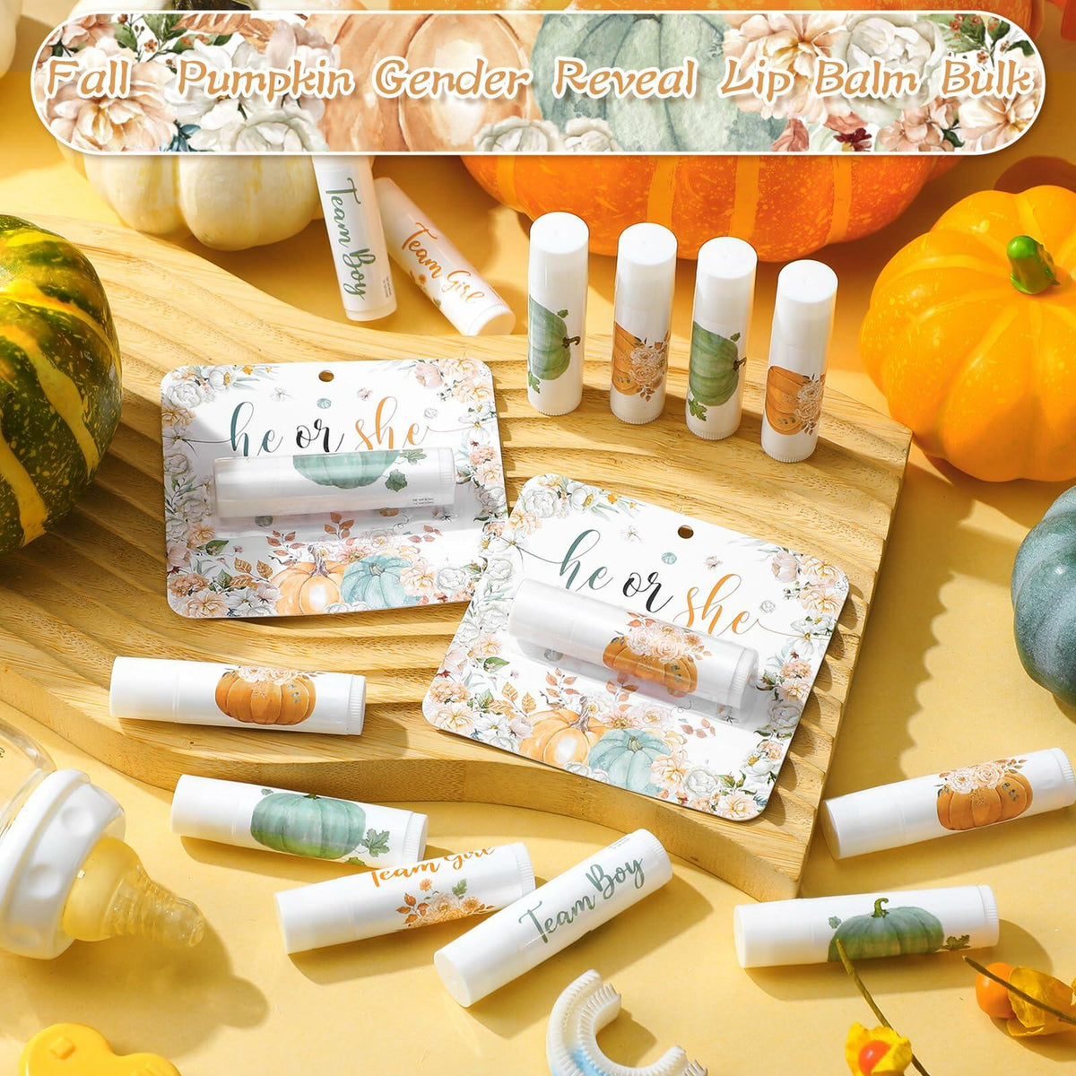 Open Box Heigble 24pcs Pumpkin Lip Balm Fall Party Favors Like New