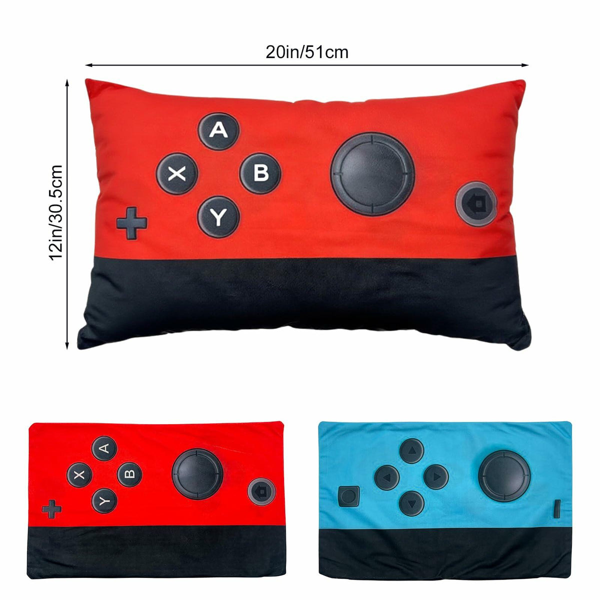 2pcs Game Pillow Covers Plush Lumbar Cushion Case 12x20 No Insert