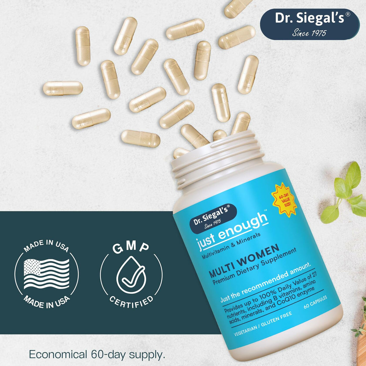 BestBy12/25 Dr. Siegal's Just Enough Women's Multivitamin 60 Caps