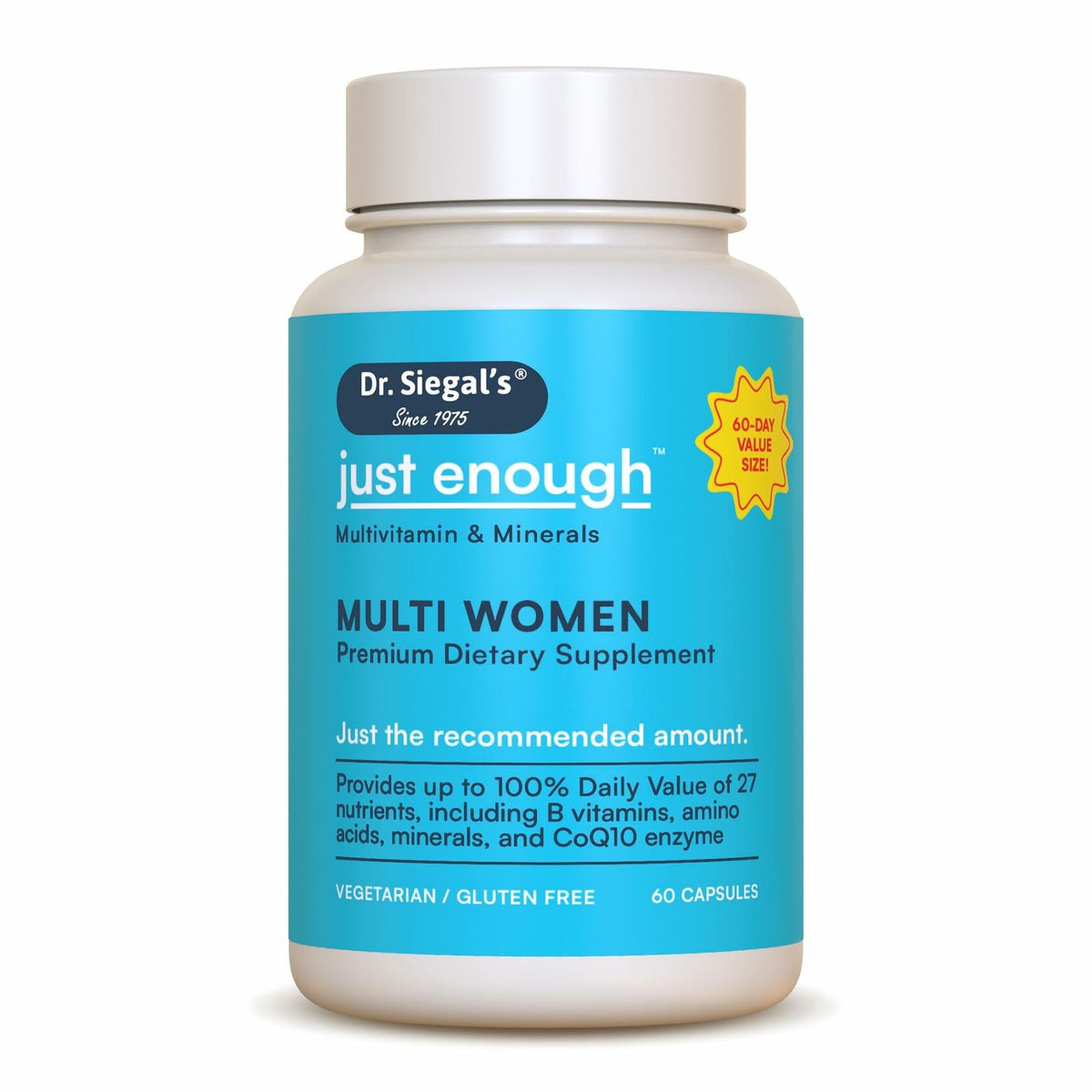 BestBy12/25 Dr. Siegal's Just Enough Women's Multivitamin 60 Caps