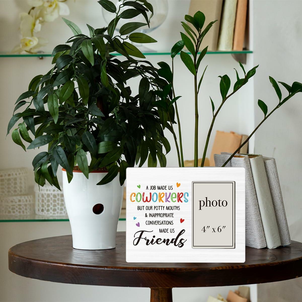 CIANMGD Funny Coworker Gift Wood Picture Frame 4x6 Work Bestie