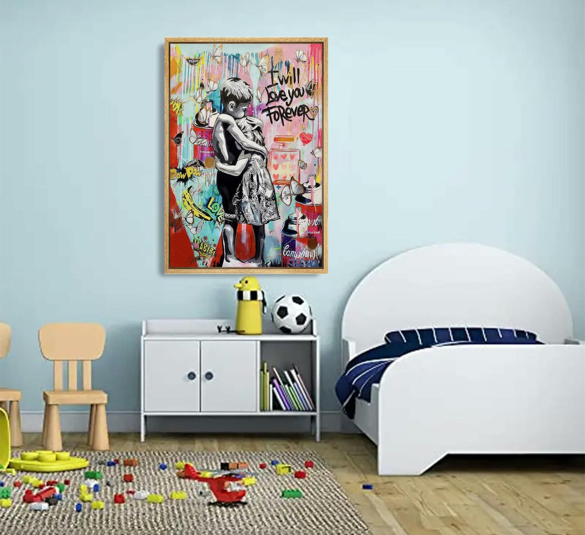 YYFARTFQ Graffiti Wall Art Canvas Poster Colorful Abstract Print 12x16 Unframed