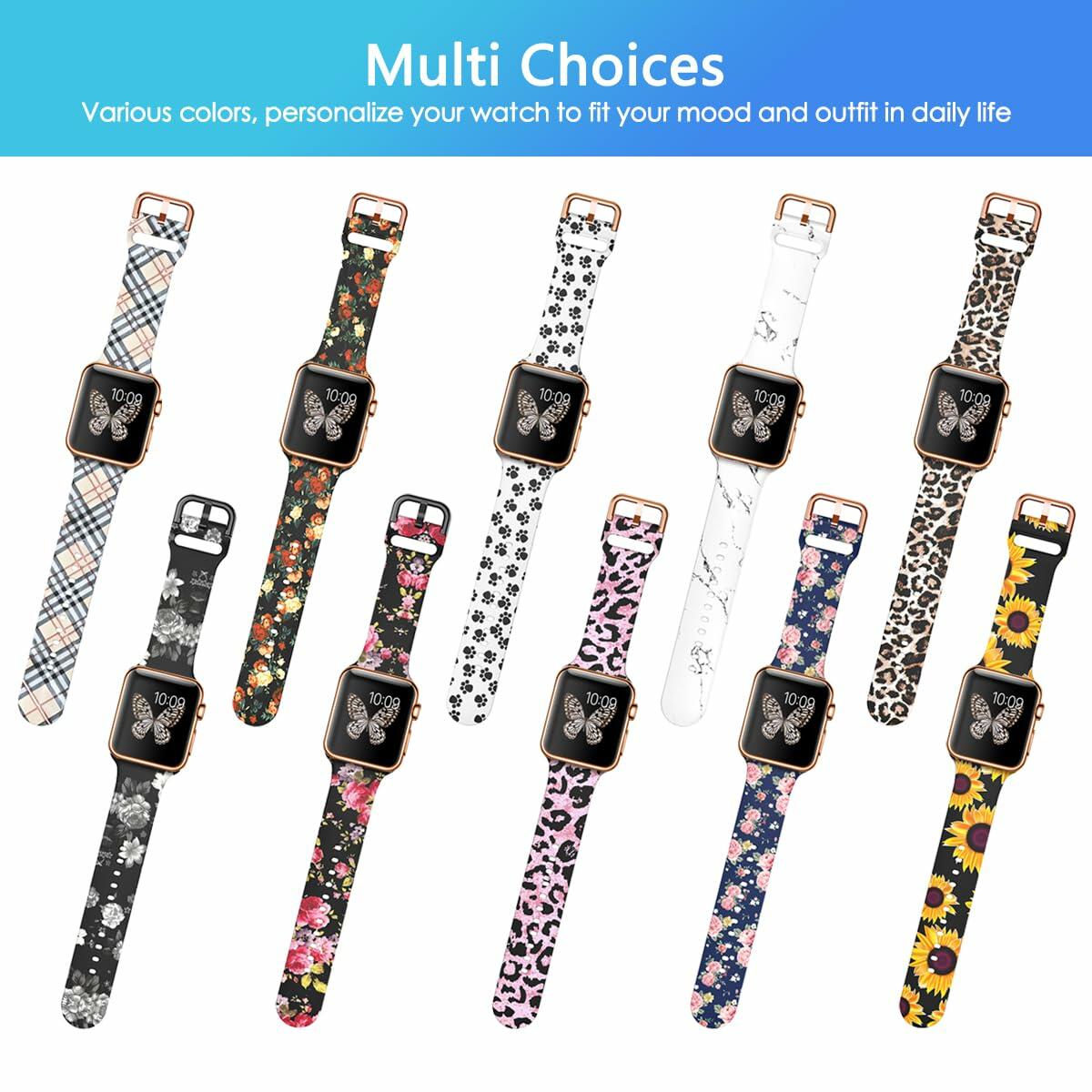 Silicone Band for Apple Watch 38-49mm Adjustable Sport Strap Unisex