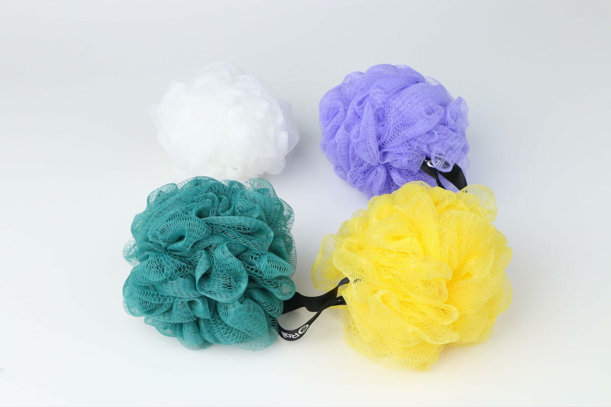 Rail 70g Loofah Sponge Exfoliating Bath Body Scrubber Mesh Pouf White