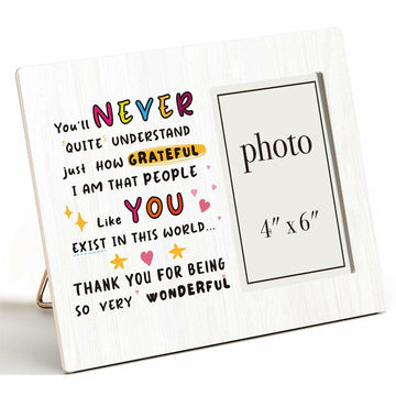 CIANMGD Thank You Picture Frame Inspirational Appreciation Gift 4x6 Wood
