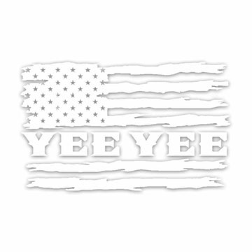 Yee Yee American Flag Vinyl Decal Patriotic Sticker 6x3in Patriot