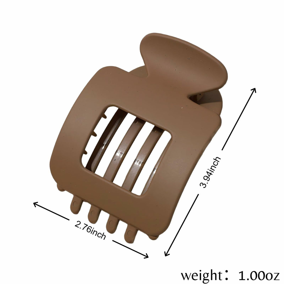 Generic 4-Pack Large Matte Non-Slip Claw Barrettes Hair Clips 4-Square