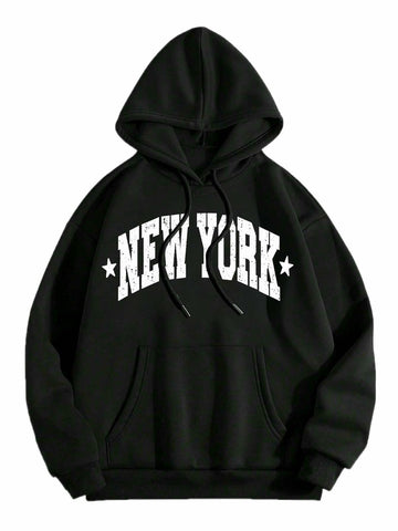 LilyCoco Women's Oversized Graphic Hoodie Sweatshirt Black Size L