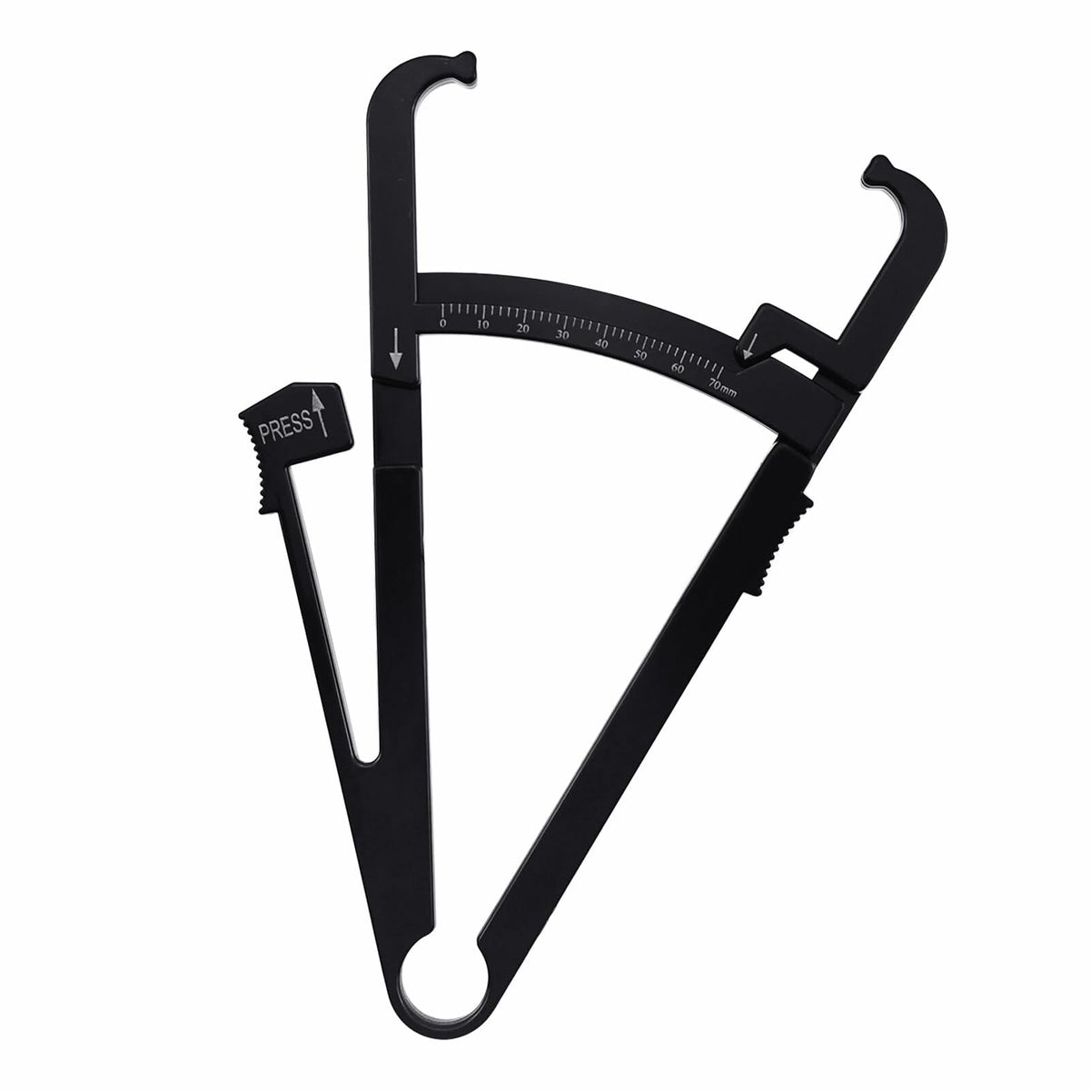 Quacc Body Fat Caliper with Slide Ruler & Body Fat Charts Black