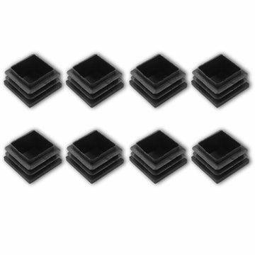 8 Pack 1.25" Square Plastic Tubing Plug Black Steel Fence Post End Caps