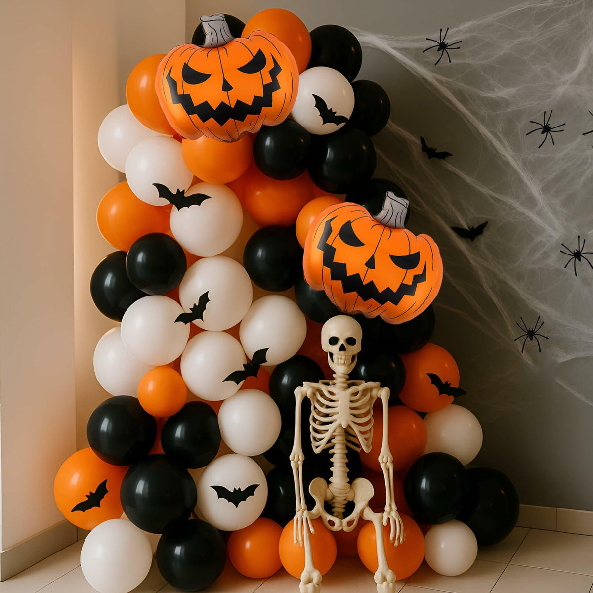 Arrowbash Halloween Balloon Garland Arch Kit Orange Black White 5-18 Inch