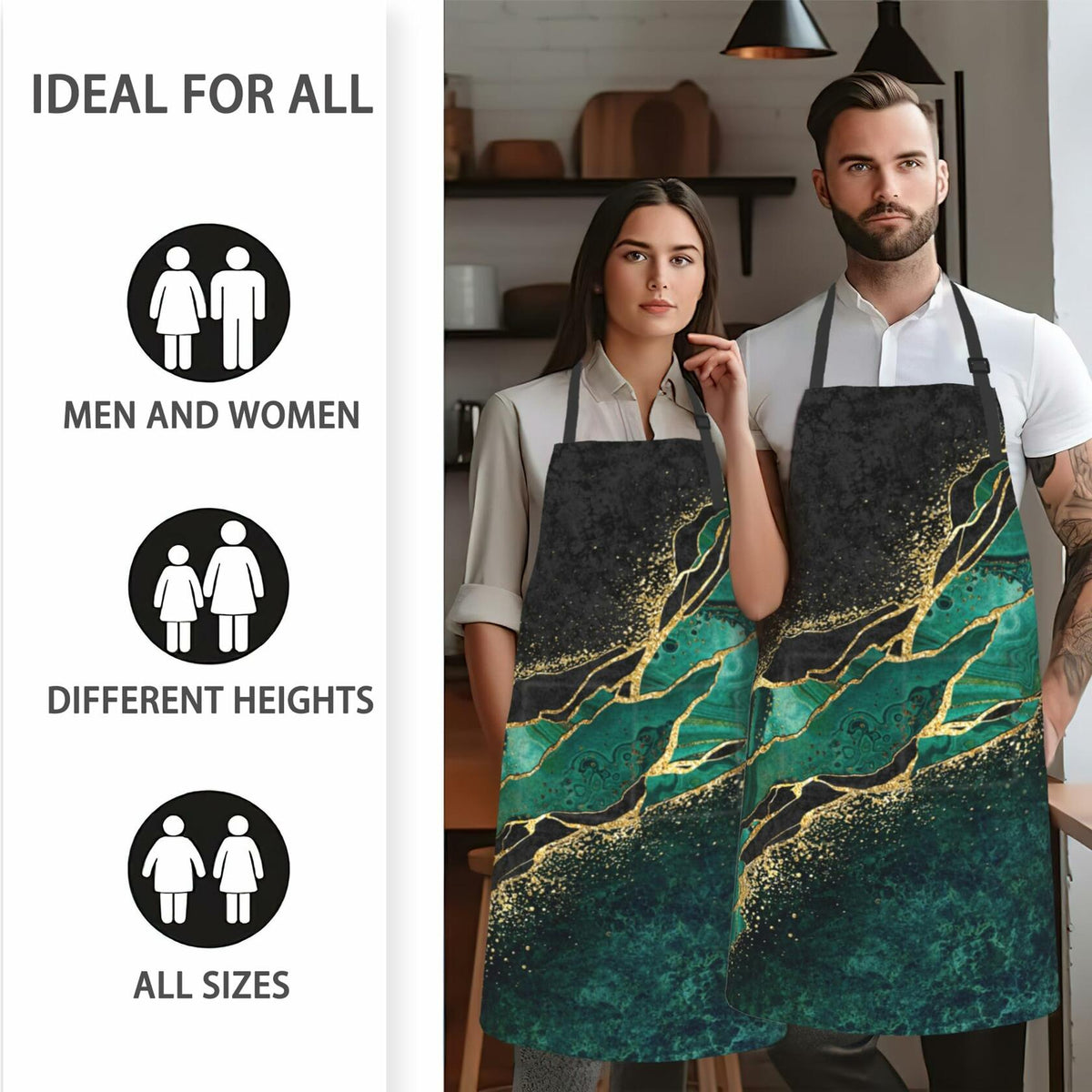 CIAIDU Art Colorful Mushroom Kitchen Bib Apron with 2 Pockets Size 28x33in