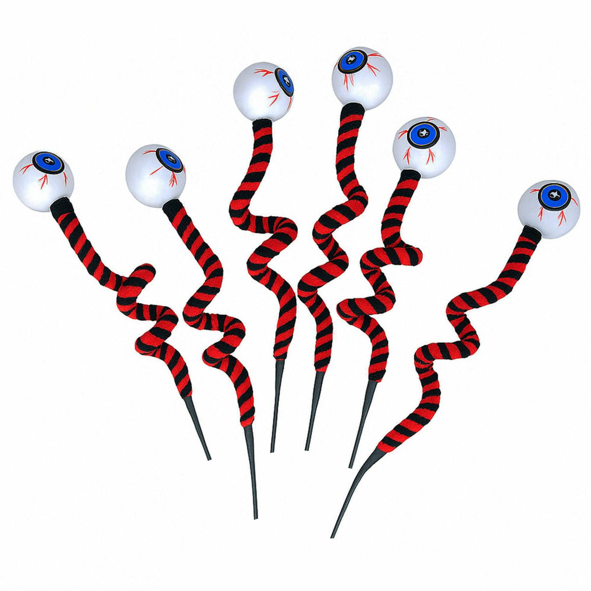 IRCOR Eyeball Twist Sticks Halloween Decorations Red+Black 6 Pack