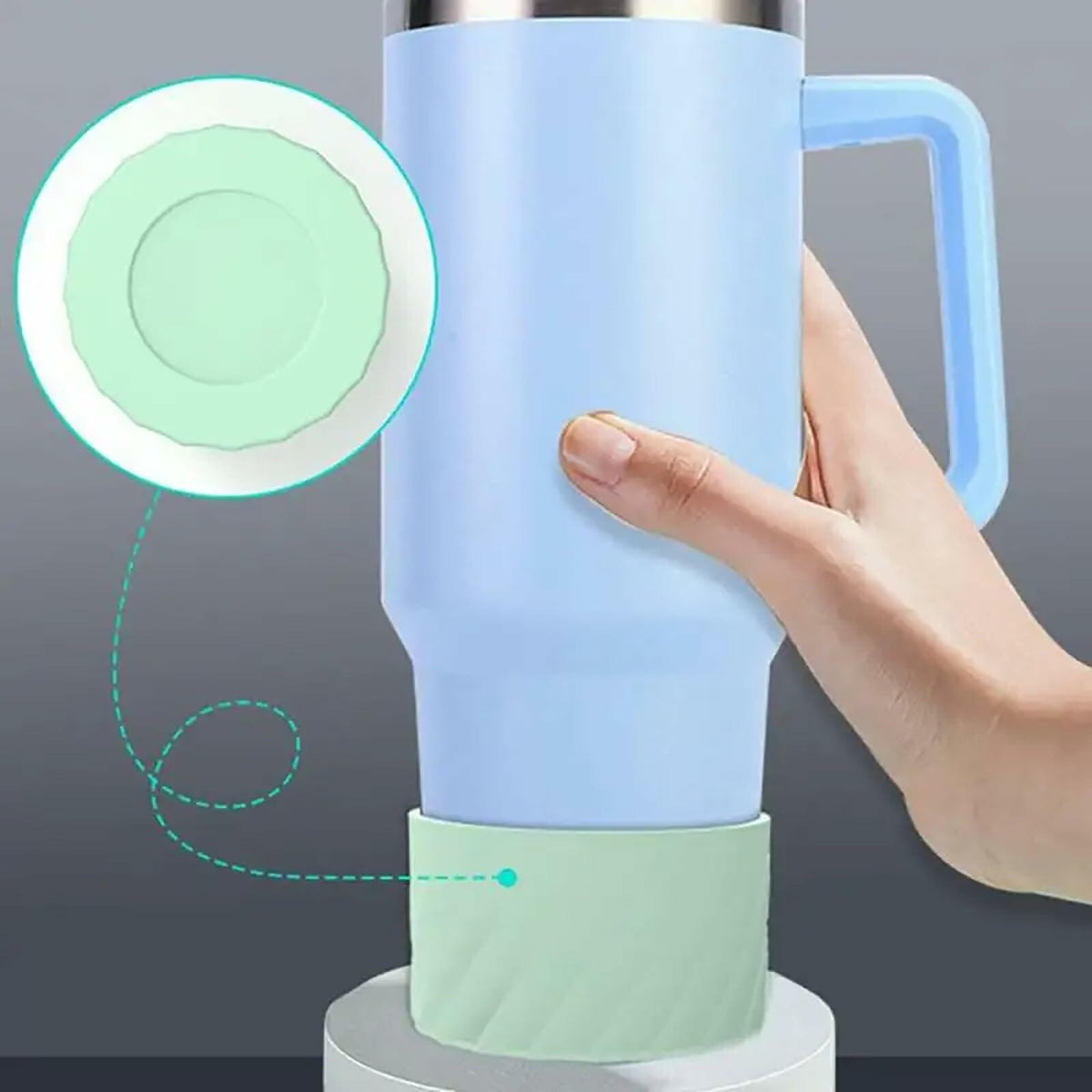 FoGooxr Silicone Tumbler Boot Water Bottle Bottom Protector Blue