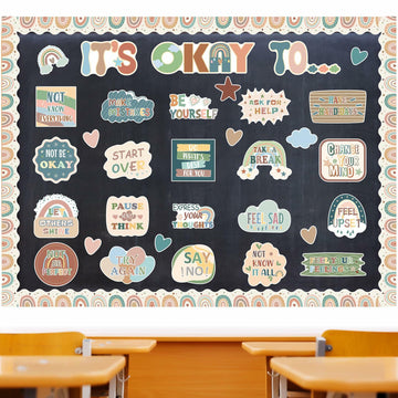 Weekgrat 65 Pc Affirmation Station Motivational Bulletin Board Set Groovy Style
