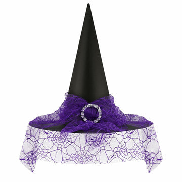 Doitory Halloween Witch Hat Purple Cotton Costume Accessory One Size