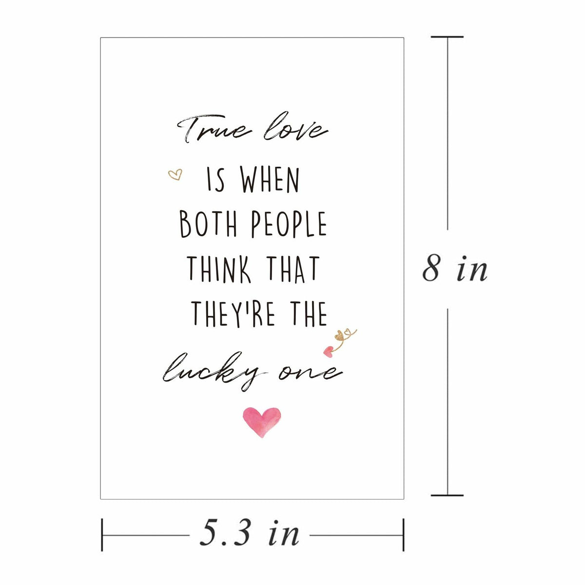 Ure Tenk True Love Anniversary Card Cute Valentines Day Card White