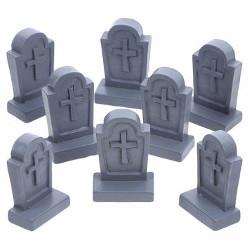 BESTOYARD Halloween Mini Tombstone Decorations 20Pcs Gray Resin 1.06x0.70x0.39in