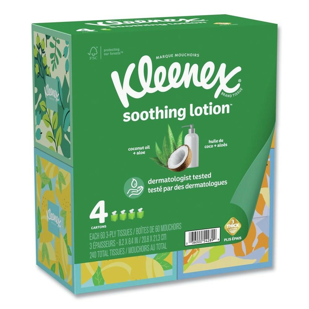 Kleenex 3-Ply Lotion Facial Tissue White 8 Count 54289
