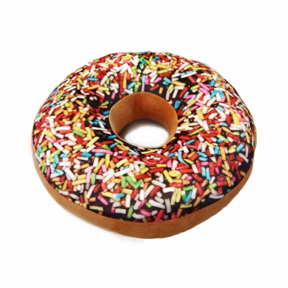 Bettli Chocolate Donut Photoreal Print Throw Pillow Cushion Plush Toy 1 Count