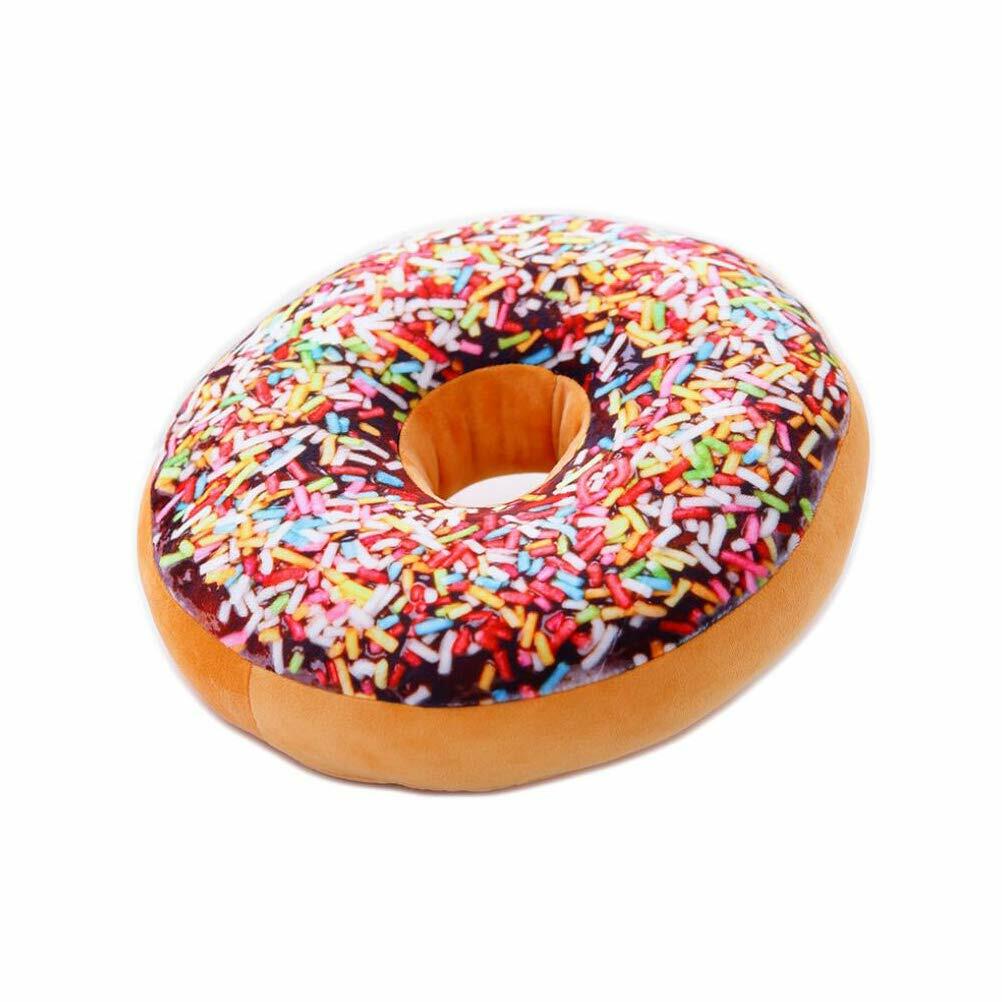 Bettli Chocolate Donut Photoreal Print Throw Pillow Cushion Plush Toy 1 Count