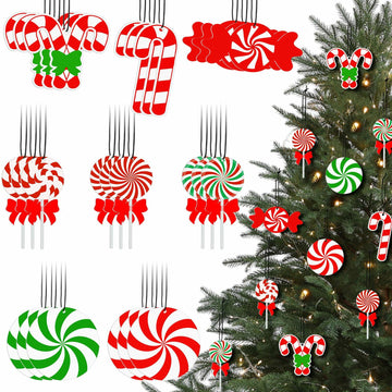 Soaoo Christmas Air Freshener Ornaments Peppermint Scent 24 Pcs Red Green White